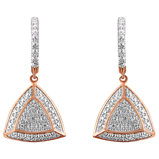 Rose Gold Cut Diamond Dangle