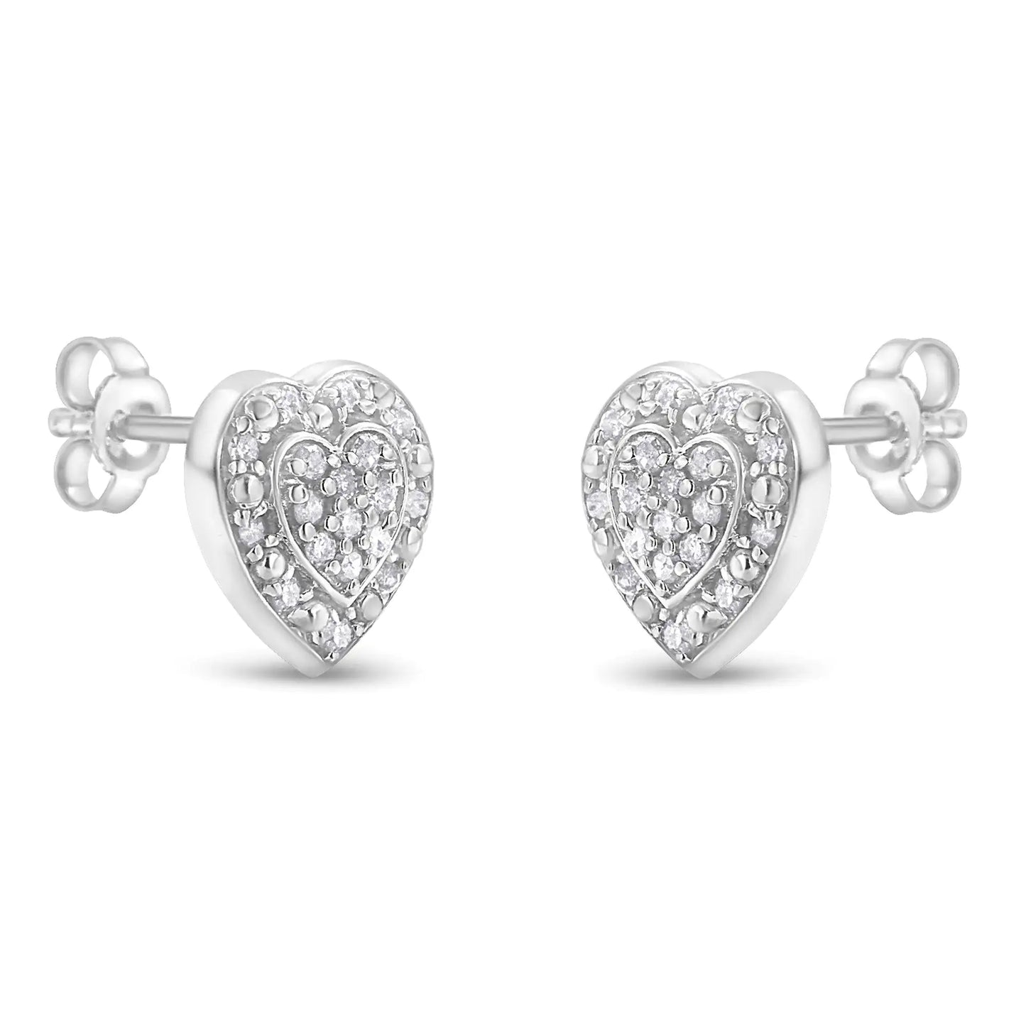 Diamond Heart Studs