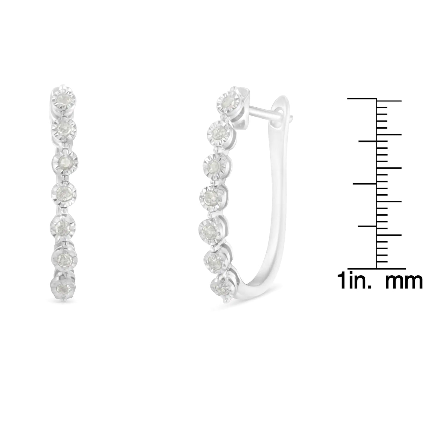 7 Stone Hoop Earrings