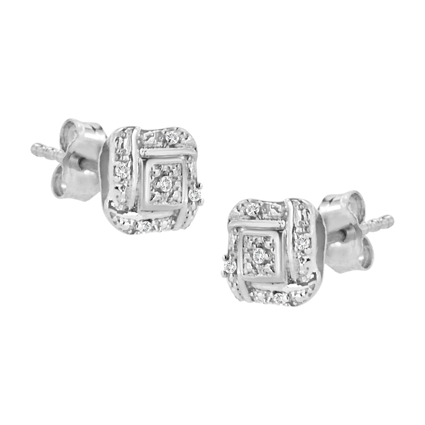 Diamond Pinwheel Square Studs