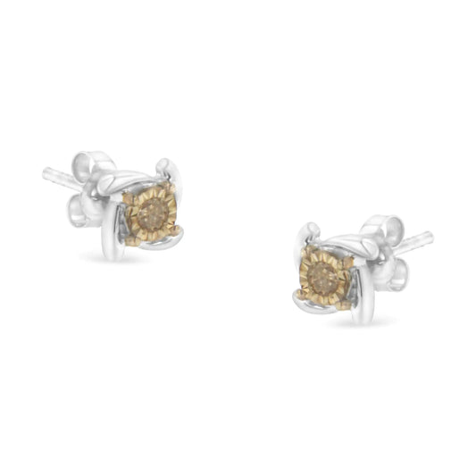 Two-Toned Champagne Studs