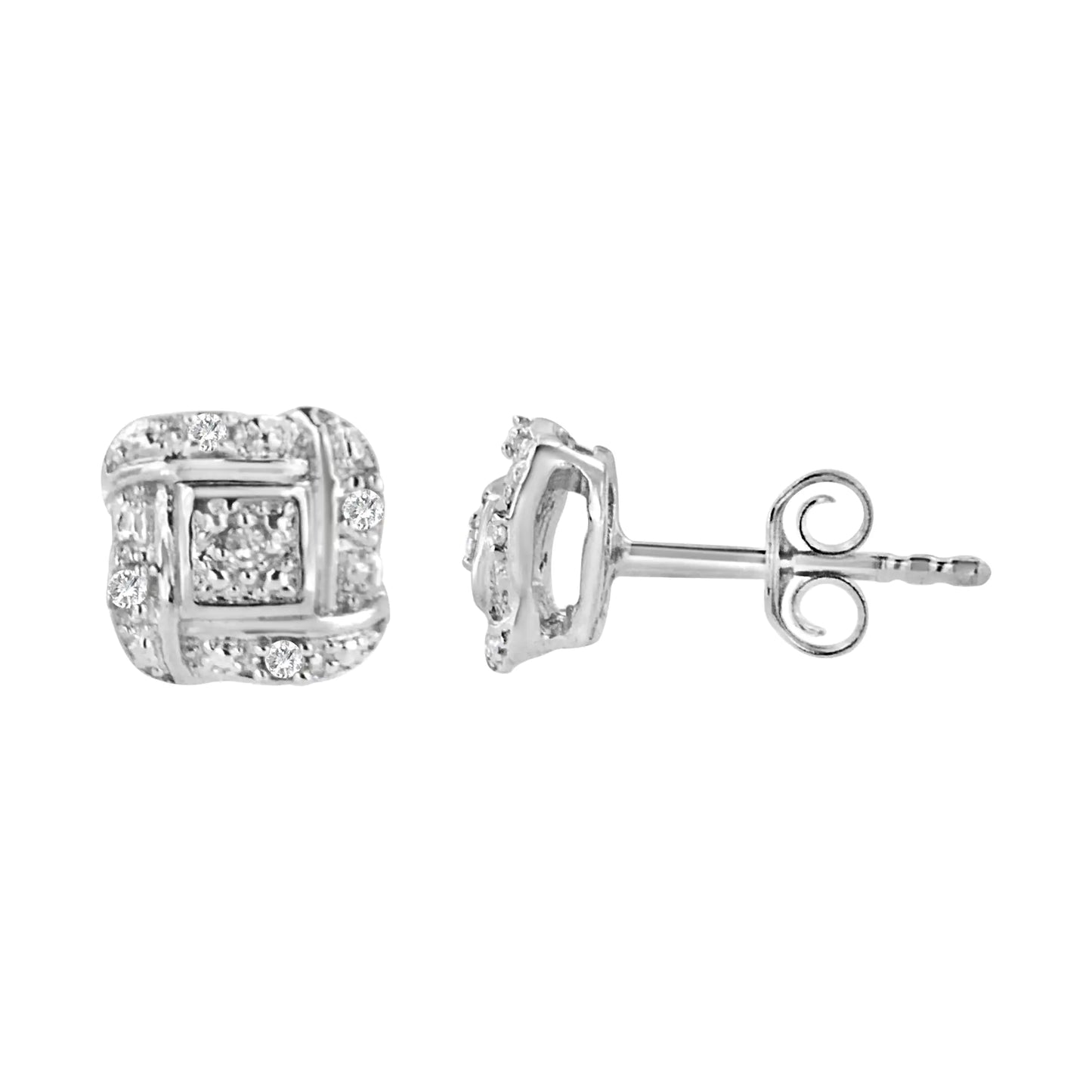 Diamond Pinwheel Square Studs