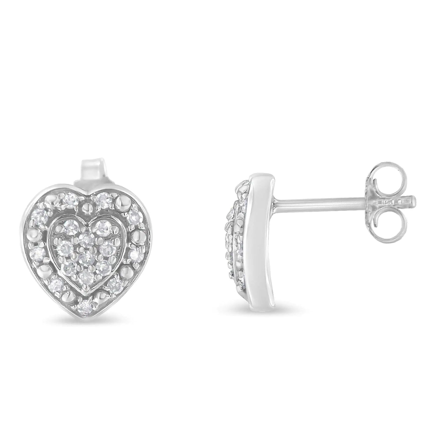 Diamond Heart Studs