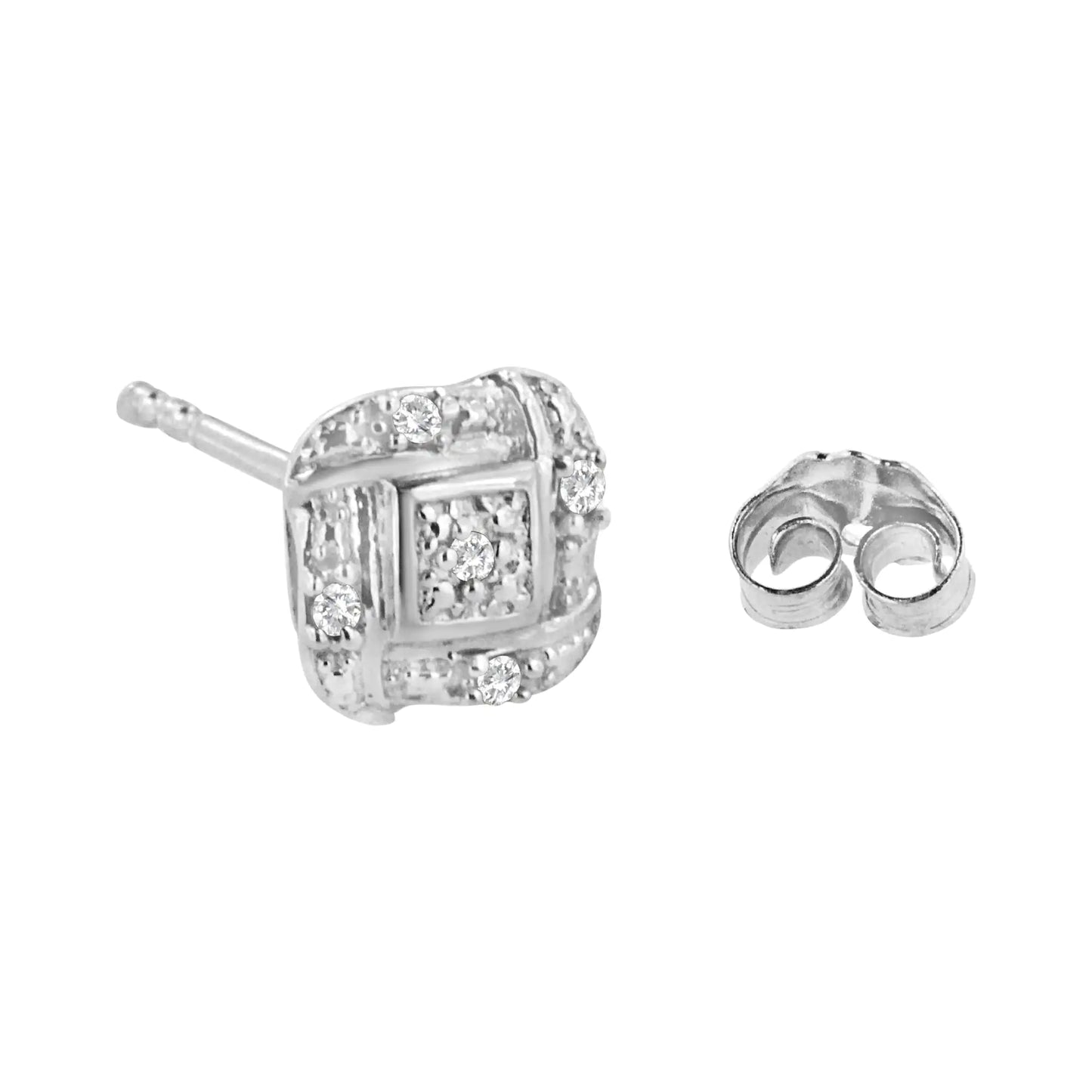 Diamond Pinwheel Square Studs