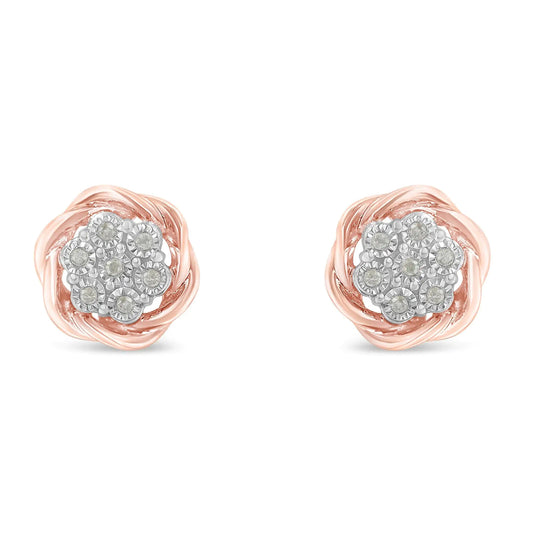 Rose Gold Round Diamond Studs