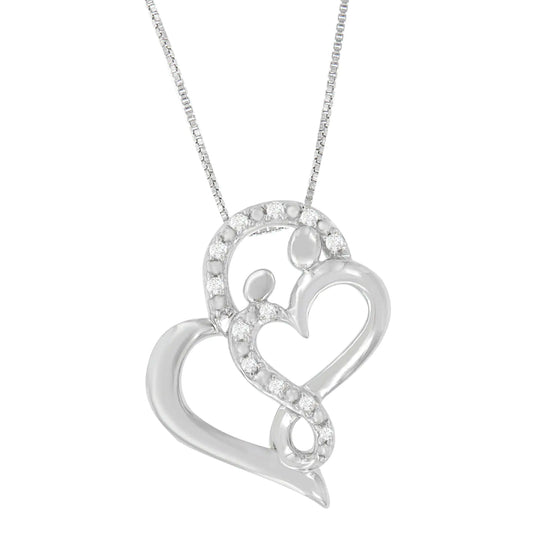 Round-cut Diamond Heart Pendant