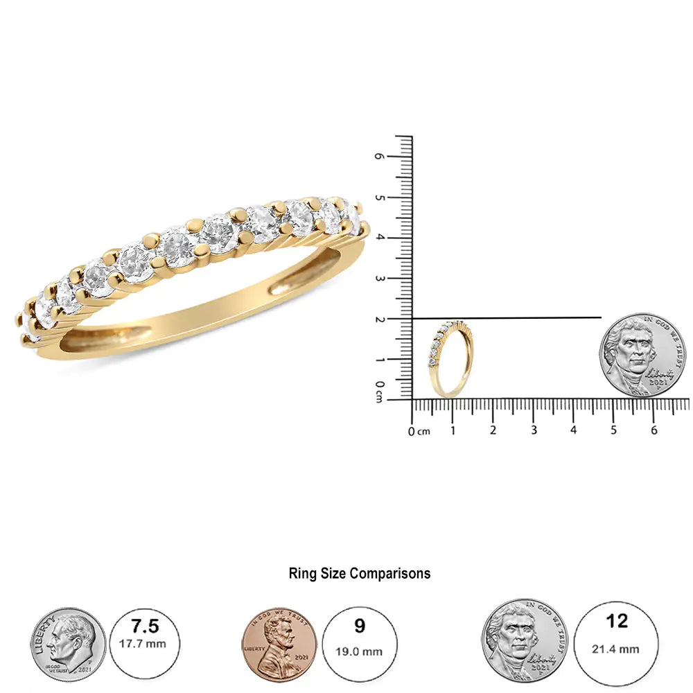 11 Stone Diamond Champagne Band